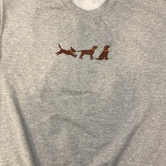 Chocolate lab and ball Embroidered Sweatshirt - Picture 2 of 4